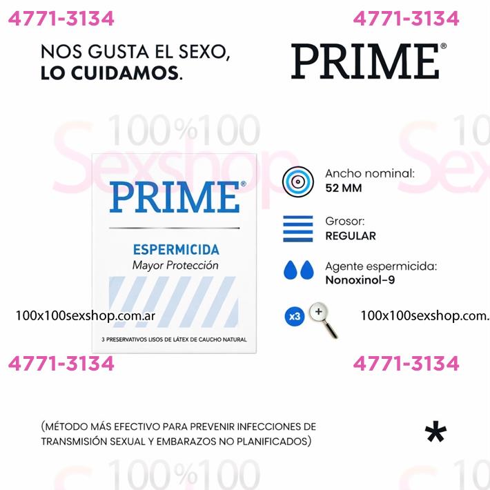 Cód: CA FP ESPERM - Preservativos Prime Espermicida - $ 6000